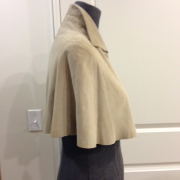 Ralph Lauren Collection Tan Suede Capelet Small - Picture 2 of 6